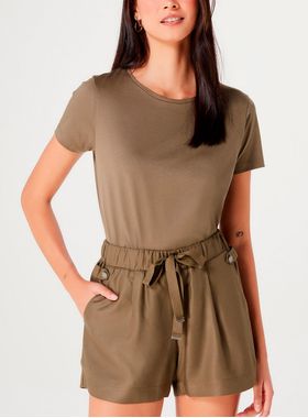 Blusa Manga Curta Hering 0241 Feminina Básica Algodão T. P/EXG