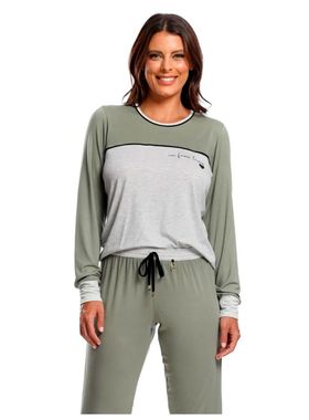 Pijama Manga Longa Paulienne 490.69 Feminino Com Punho Viscolycra T. 42/48