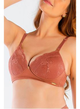 Sutiã Amamentação Love Secret 824101 Com Bojo Rendado Modal T. 42/48