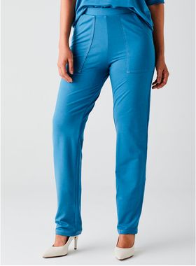 Calça Reta LIZ 20575 Feminina Bolsos Viscose T.P/G