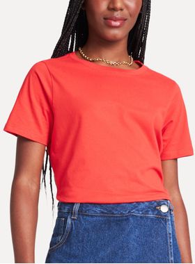 Camiseta Manga Curta Simples Reserva 81060 Feminina Gola Careca Algodão T.P/3G