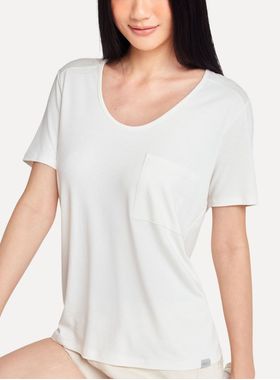 Camiseta Manga Curta Simples Reserva 81140 Feminina Com Bolso Algodão T.P/3G