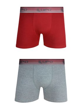 Kit/2 Cueca Boxer Lupo 00784-088 Masculina Algodão Com Elastano T. P/GG