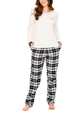 Pijama Longo Podiun 245141 Feminino Xadrez Moletinho e Flanela T. P/GG
