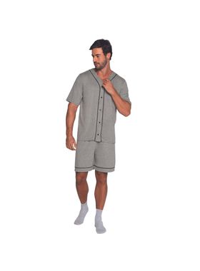Pijama Curto Lupo 28458-003 Masculino Abotoado Algodão T. P/XG