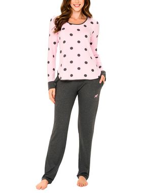 Pijama Longo Podiun 245167X Feminino Plus Size Poá Viscolycra T. G1/G3