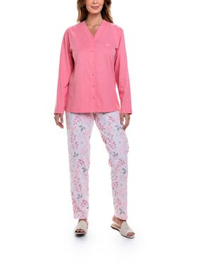 Pijama Longo Paulienne 214.72 Feminino Estampado Botões Algodão T. 44/54