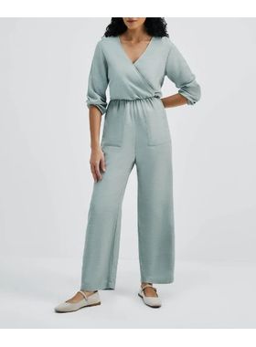 Macacão Longo Hering HBZP Feminino Transpassado Viscose T. P/XG