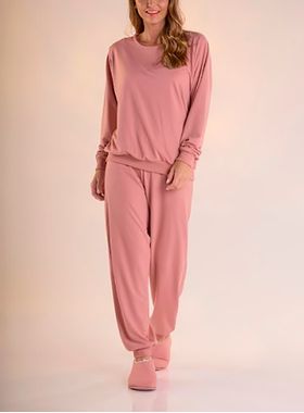 Pijama Longo Pzama 050231 Feminino Punhos Moletinho T. P/EG