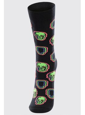 Meia Urban Lupo 16901-107 Unissex Caveira Neon Algodão T. 37/44