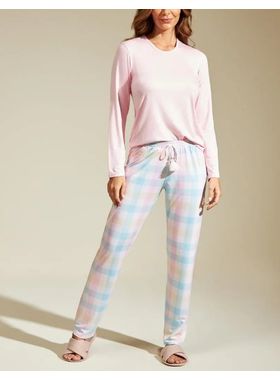 Pijama Longo Recco 16976 Feminino Viscose Strecth T. 42/46.