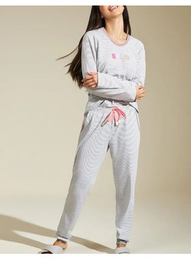 Pijama Longo Recco 16989 Feminino Malha Strech Algodão T. 42/46