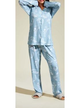 Pijama Longo Recco 16949 Feminino Aberto AlgodãoT.44/52