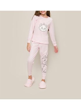 Pijama Longo Disney 24.42.0003 Infantil Gatinha Marie Algodão T. 04/08