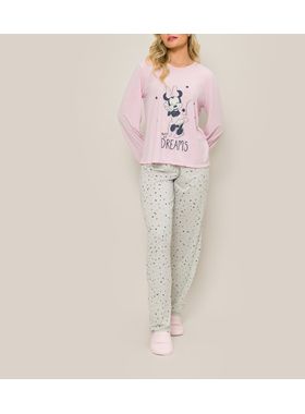 Pijama Longo Disney 26.03.0055 Feminino Minnie Algodão T. P/GG