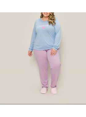 Pijama Longo Daisy Days 89.38.0021 Feminino Listras Poliéster T. G1/G3