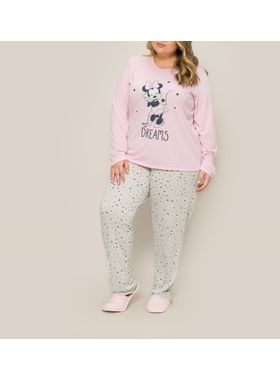 Pijama Longo Disney 89.03.0006 Feminino Minnie Algodão T. G1/G3