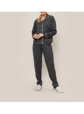 Pijama Longo Daisy Days & Borth 26.38.0030 Feminino Abertura frontal Algodão T. P/GG