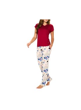 Pijama Longo Podiun 245113 Feminino Decote V Viscolycra T. P/GG