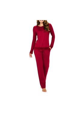 Pijama Longo Podiun 245115 Feminino com Renda Viscolycra T. P/XG.