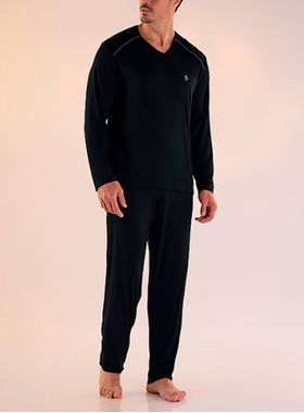 Pijama Longo Pzama 060191 Masculino Gola Viscolycra T. M/EG