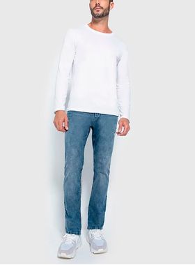 Calça Slim Jeans Enfim1000117385 Masculina Power Stretch Algodão T. 38/48