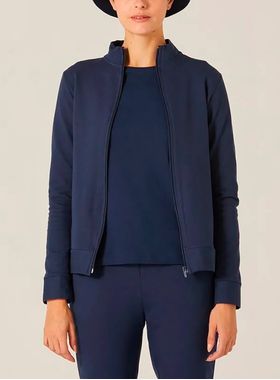 Jaqueta Moletom Malwee 1000026298 Feminina Gola Alta Flanelada Algodão T. P/XGG