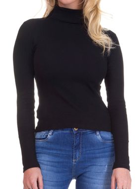Blusa Manga Longa Malwee 1000026293 Feminina Gola Alta Algodão T. P/XGG