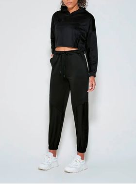 Calça Jogger Enfim1000103758 Feminina Bolsos Moletom Poliéster T. P/GG