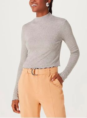 Blusa Manga Longa Hering 4FRZ Feminina Cropped Fru Fru Viscose T. P/XXG