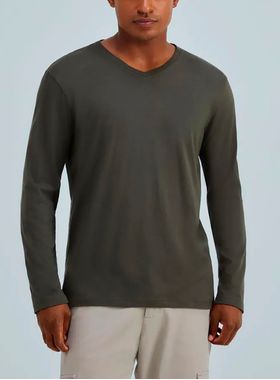 Camiseta Manga Longa Hering 022D Masculina World Algodão T. P/XXG