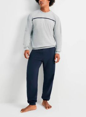 Pijama Longo Hering 76GJ Masculino Moletom Algodão T. M/XXG