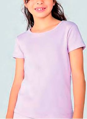 Camiseta Manga Curta Hering 5CML Infantil Feminina Básica Algodão T. 06/14.