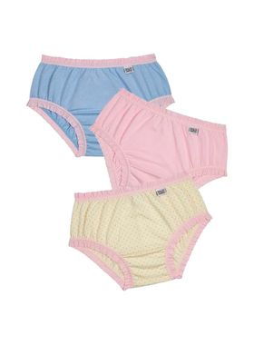 Kit/3 Calcinha DelRio 50829 Baby Frufru Estampadas Algodão T. 0/3 4/6 7/9 10/12 13/24 Meses