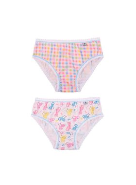 Kit/2 Calcinha Clássica DelRio 504223 Infantil Estampadas Algodão T. P/GG