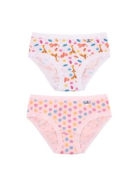 Kit/2 Calcinha Clássica DelRio 514123 Infantil Estampadas Modal T. P/GG
