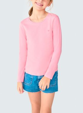 Blusa Manga Longa Hering 5CMN Infantil Coração Algodão T. 06/14