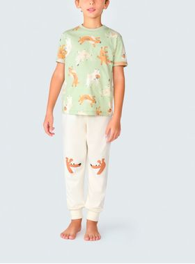 Pijama Longo Hering 56E5 Infantil Estampado Algodão T. 04/14