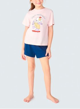 Pijama Curto Hering 56DW Infantil Estampado Algodão T. 06/14