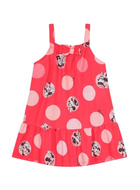 Vestido Alcinha Brandili 36371 Infantil Minnie Mouse Algodão T. 01/03