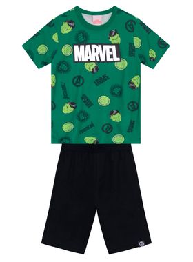 Conjunto Curto Brandili 36393 Infantil Marvel Capitão América Algodão T. 04/10