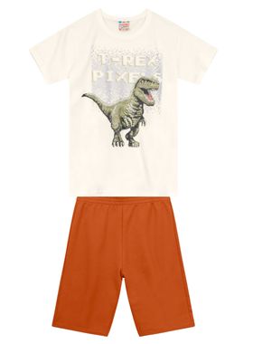 Conjunto Curto Brandili 36455 Infantil Menino T-Rex Algodão T. 04/16