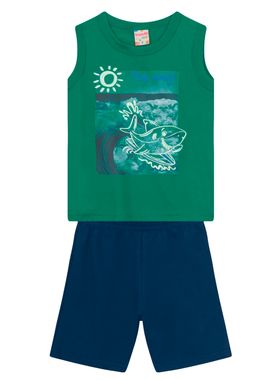 Conjunto Regata Brandili 36457 Infantil Menino Estampado Algodão T. 01/03