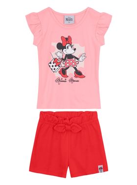 Conjunto Curto Brandili 36373 Infantil Minnie Mouse Algodão T. 01/03