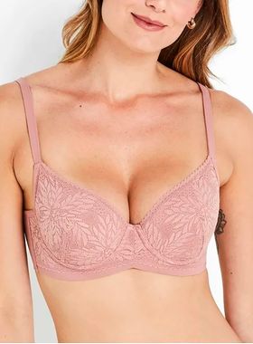 Sutiã Up Lift Liz 51295 Soft Beauty Com Bojo e Aro Rendado Taça C T. 40/46