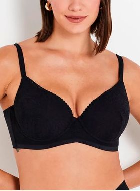 Sutiã Up Lift Liz 51295 Soft Beauty Com Bojo e Aro Rendado Taça F T. 40