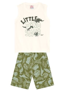 Conjunto Regata Brandili 36489 Infantil Dinossauros Algodão T. 04/10