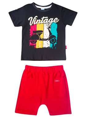Conjunto Curto Tip Top 2085091K Infantil Lambreta Flamê Algodão T. 01/03