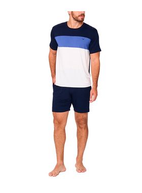 Pijama Manga Curta Podiun 258041X  Masculino Plus Size Com Bolsos Viscolycra T. G1/G3