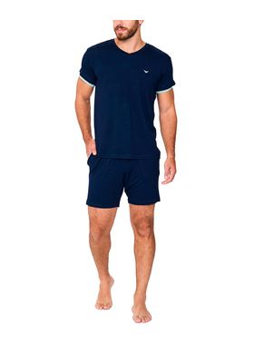 Pijama Curto Podiun 258040X Masculino Plus Size Gola V Viscolycra T. G1/G3